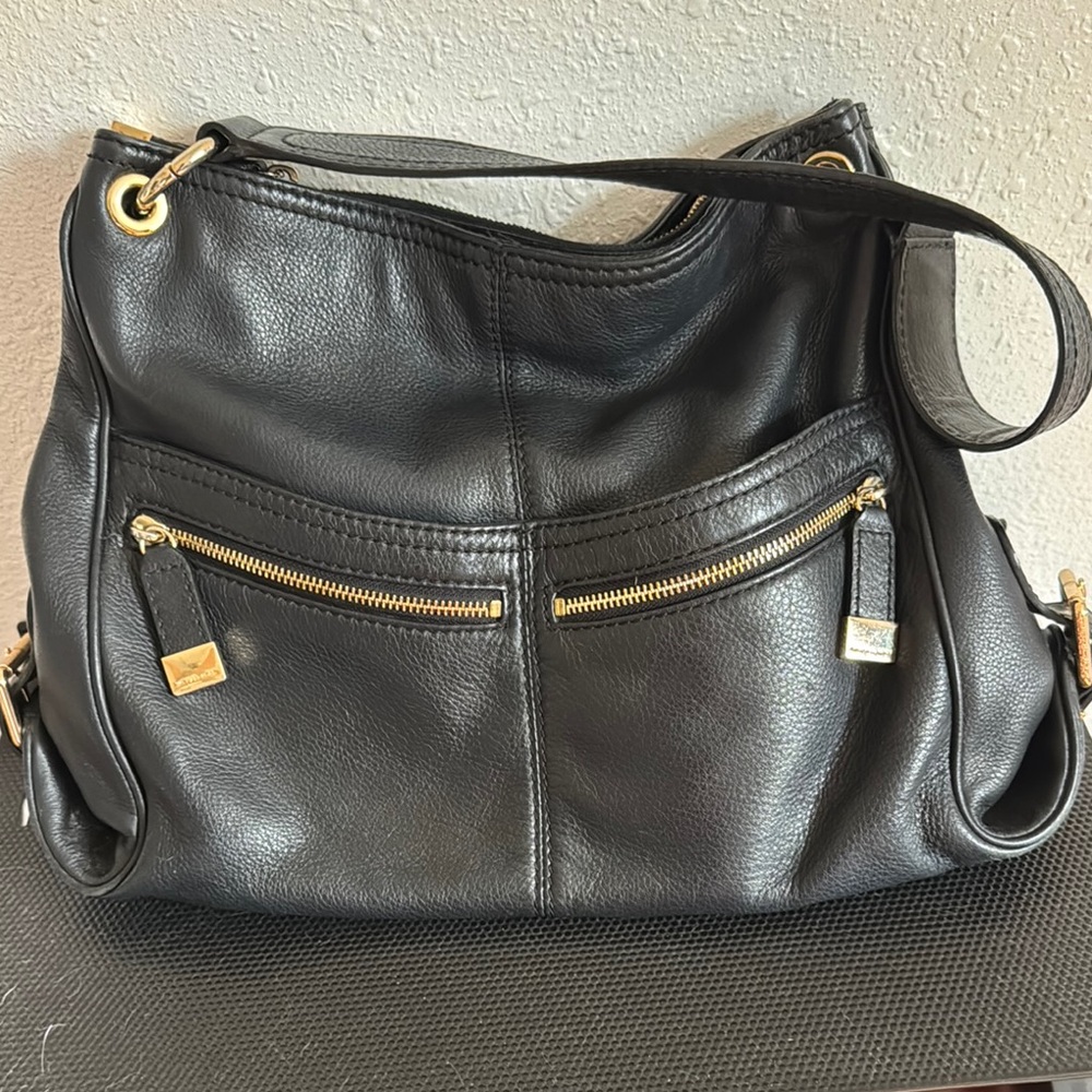 Michael Kors Black Leather Shoulder Bag